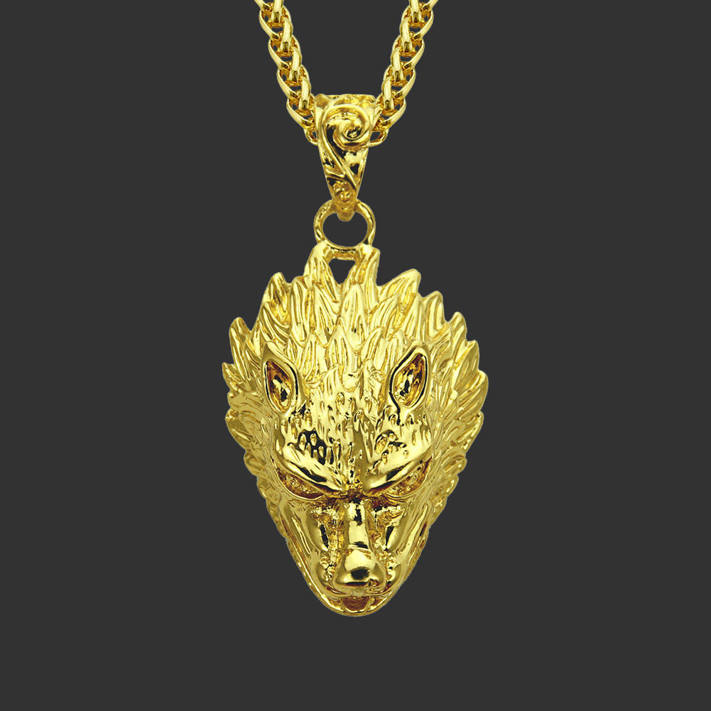 Hip Hop Head of a Wolfn Ecklace Pendant Fashion Jewelry