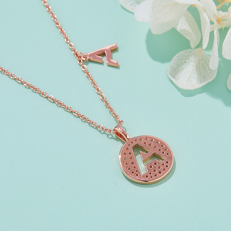 Alphabetic series A Lovely Rose Gold Necklace