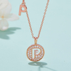 Alphabetic series P Lovely Rose Gold Necklace