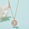 Alphabetic series J Lovely Rose Gold Necklace