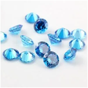 Marine Blue Zircon Color Round Bare Stone