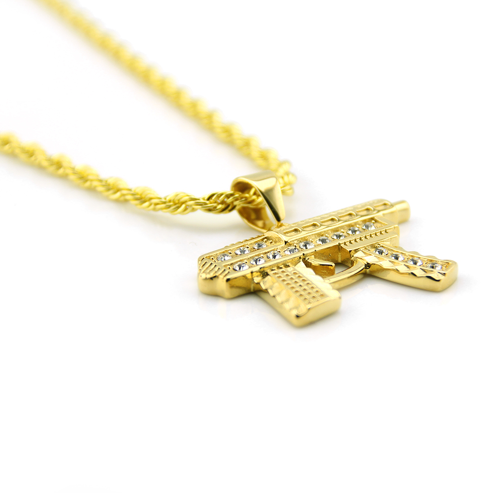 Hip Hop Submachine Gun Necklace Pendant