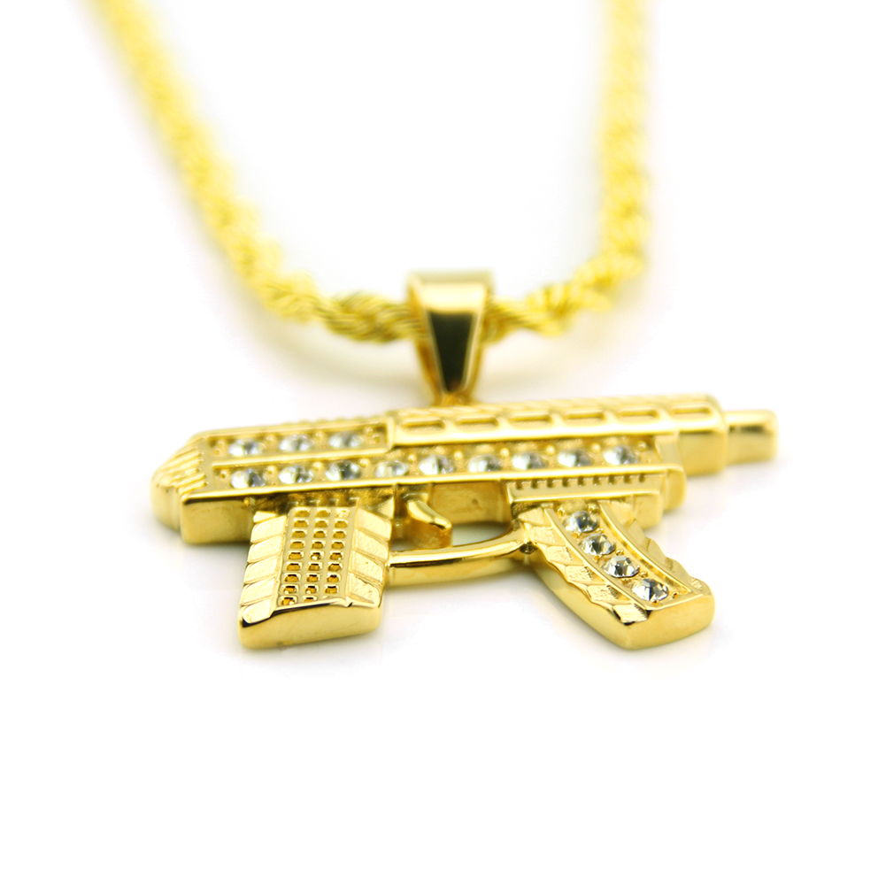 Hip Hop Submachine Gun Necklace Pendant