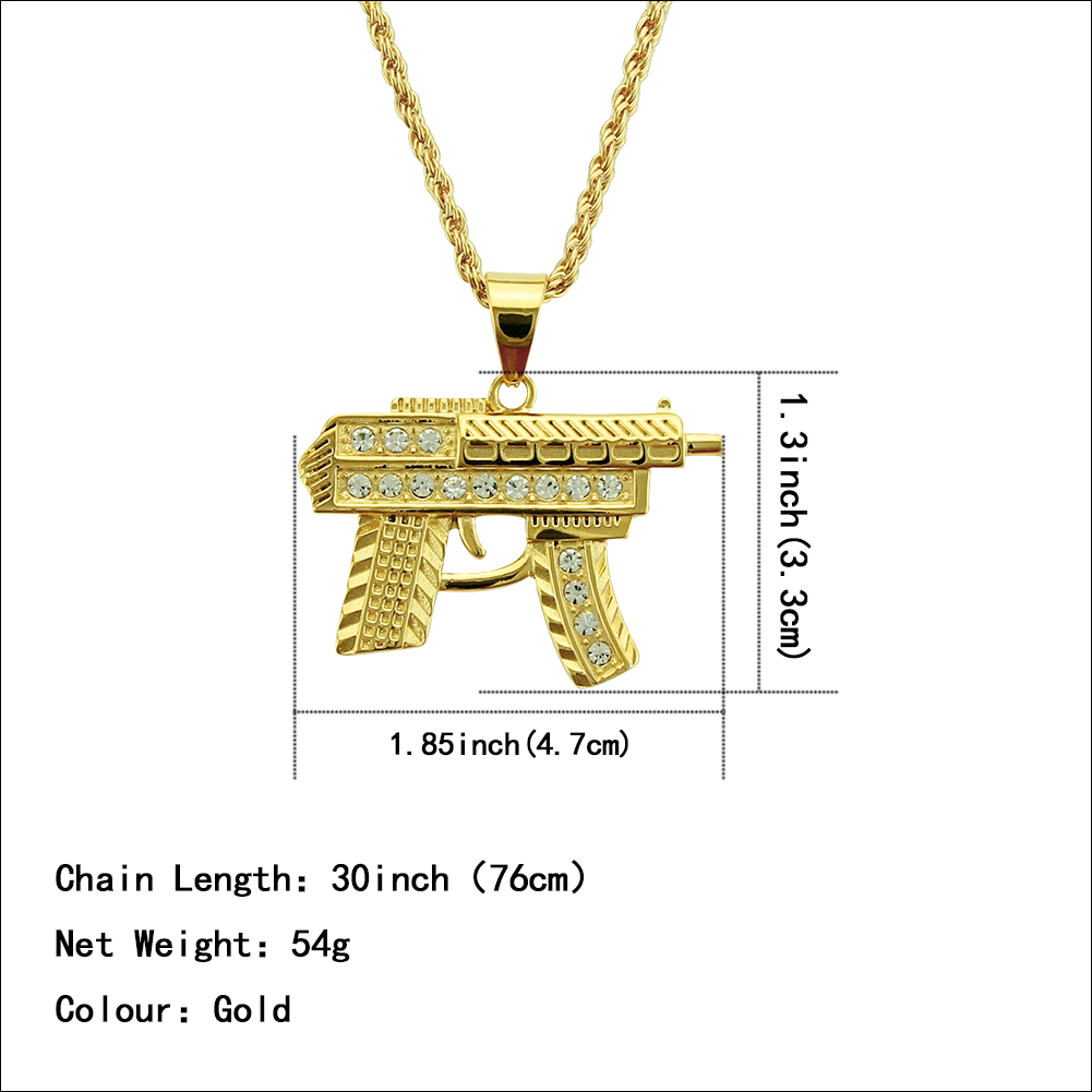 Hip Hop Submachine Gun Necklace Pendant