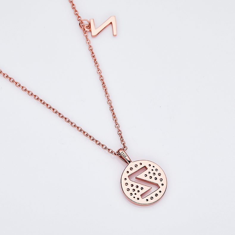 Alphabetic series Z Lovely Rose Gold Necklace