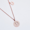 Alphabetic series U Lovely Rose Gold Necklace