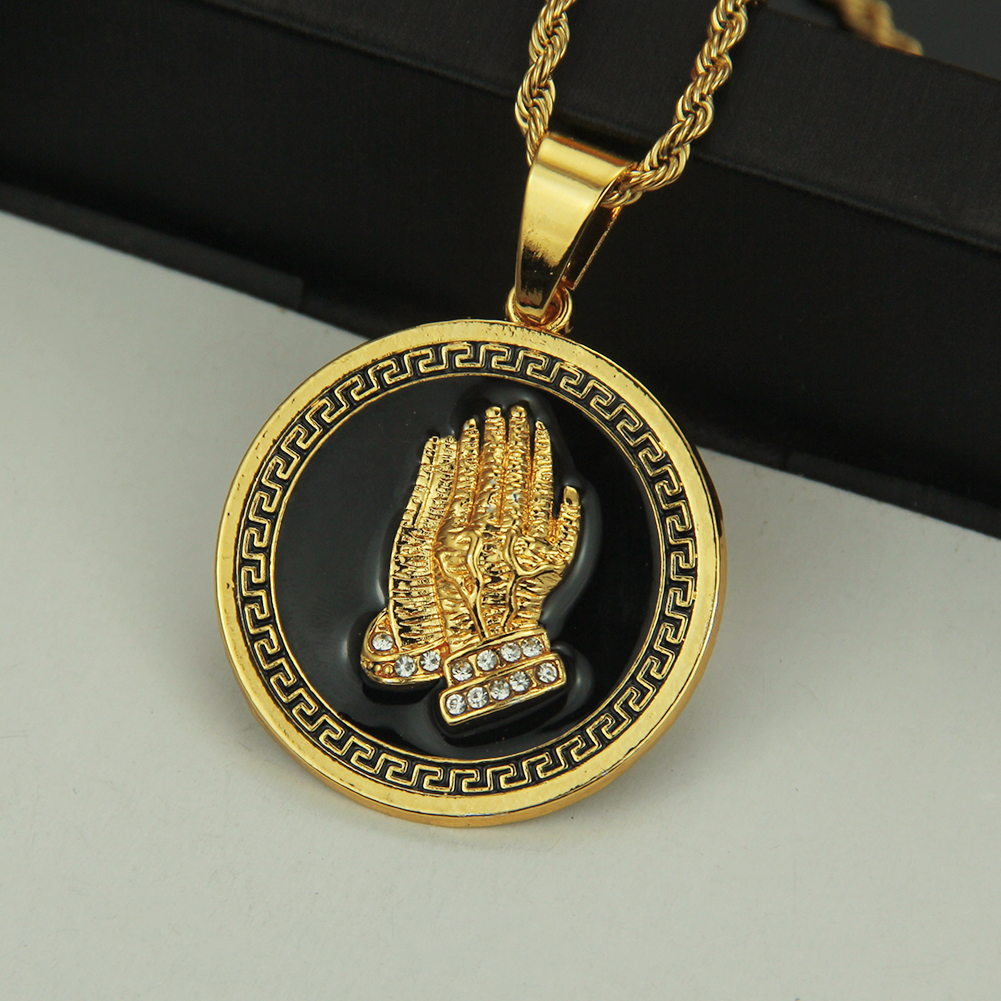 Hip Hop The hand of prayer necklace pendant