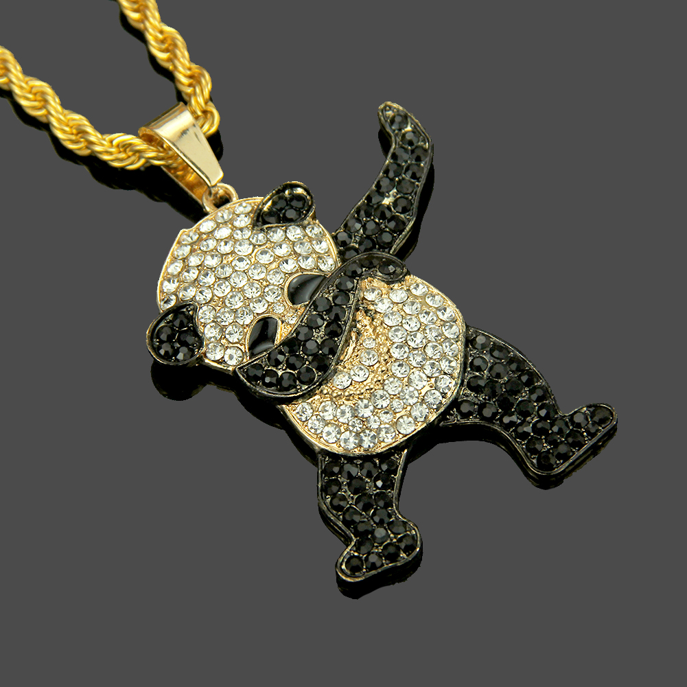 Hip Hop Cute Rock Panda Necklace Pendant