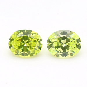 3EX Apple Green 5A Oval Cubic Zirconia