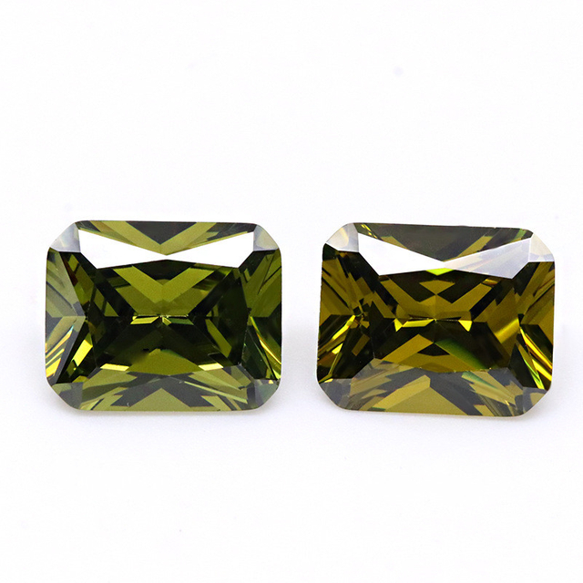 Olive 3A Crystal Gem Factory Wholesale Rectangle Cubic Zircon