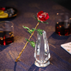 Transparent Crystal Rose Decoration Set Romantic Red Rose Crystal Crafts Birthday Gift