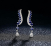 Sapphire Sterling Silver Earrings Classic Sapphire Jewelry Top Quality