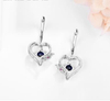 Sapphire Earrings 925 Sterling Silver Material Female Exquisite Sapphire Heart Shaped Earrings Gift Party