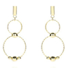 Double RING 925 Sterling Silver Gold Plated Women's Earrings