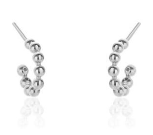 Beaded Design 925 Sterling Silver Plated Simple Earrings