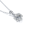 925 Sterling Silver Plated 14k White Gold Flower Moissanite Pendant