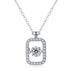 Wish Drifting Bottle 925 Sterling Silver Plated 14K Platinum Moissanite Necklace