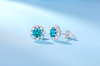 Blue Gem 925 Sterling Silver Plated Elegant Earrings