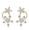 Vine Flower 925 Sterling Silver Gold-plated Cute Earrings