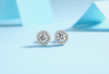 Classic Round 925 Sterling Silver Gold Plated Elegant Earrings