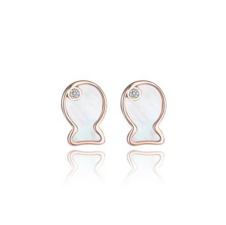 S925 Pure Earrings Simple Korean Version O F The Trend Ins Wind Doll Shaped Earrings