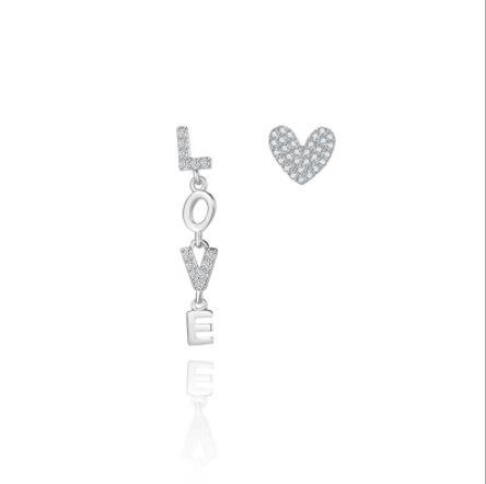 Fashion Letter Design 925 Sterling Silver Plated Women's Cute Earrings