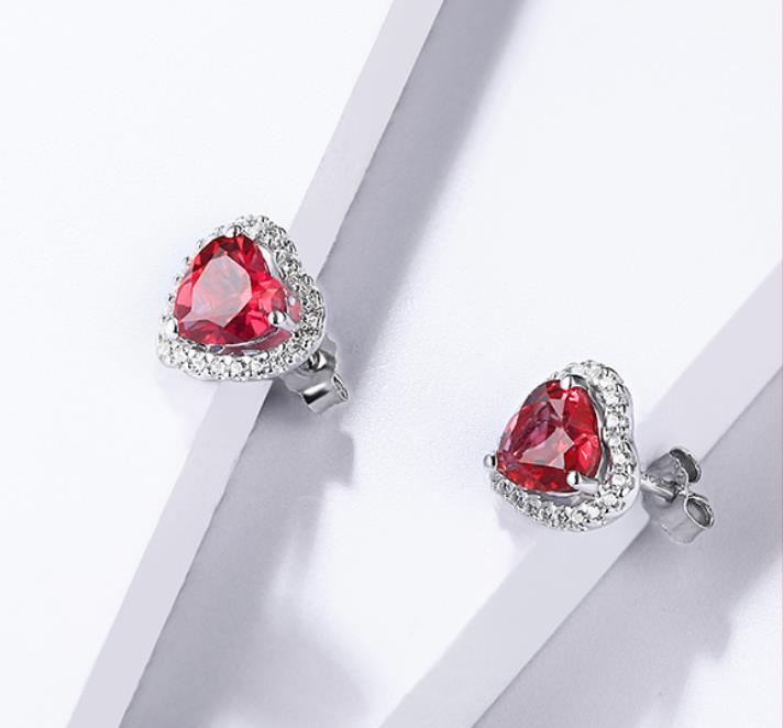 Noble And Elegant Ruby 925 Sterling Silver Plated Fashion Earrings