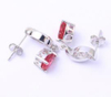 Precious Ruby 925 Sterling Silver Plated Fashion Earrings