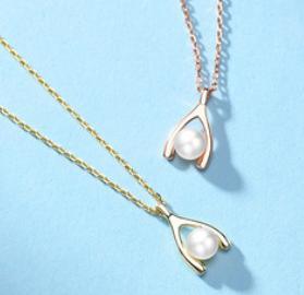 Sterling Silver Necklace Female Simple Temperament Pearl Necklace