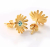 Flower Series Yellow Daisy 925 Sterling Silver Plated Fashion Earrings