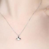 New S925 Silver Geometric Necklace Woman Contracted Pearl Pendant Personality Triangle