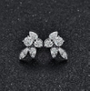 Leaf shaped gem Earrings 925 Sterling Silver Gold Plating Earrings