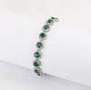 Artificial Emerald Round women's fashion 925 Sterling Silver classic Bracelet