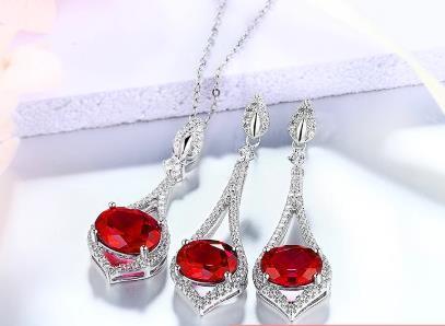 Ruby Silver Jewelry Earrings S925 Exquisite Fashion Romantic Style Jewelry Gifts