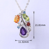 Sterling Silver Pendants Jewelry 925 Colorful Stone