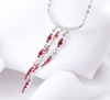 Women's Ruby Necklace 925 Sterling Silver Jewelry Engagement Pendant