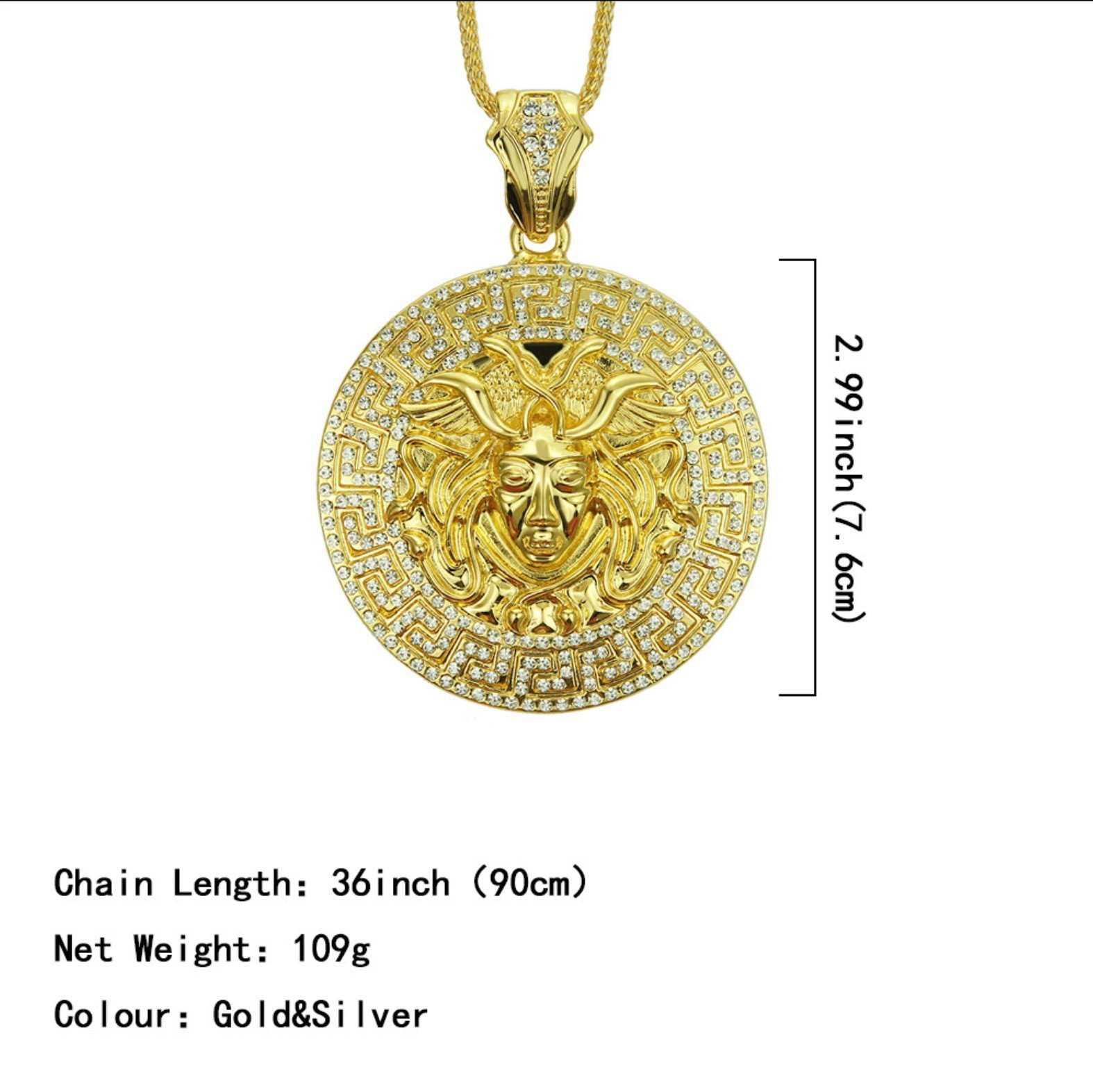 Hip Hop Jewelry Diamond Inlaid Human Necklace Pendant Fashion Jewelry