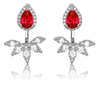 Pear Cut Ruby Earring Double Wear 925 Romantic Earring Jewelry Valentine's Gifts