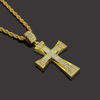 Mens Iced Out Cross CZ Inlay Pendant 14K-18K Gold Color Hip Hop Necklace