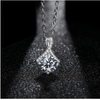 Excellent Cut Pass Silver Color Good Clarity 925 Silver Pendant Necklace for Women Gift