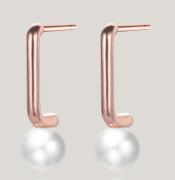 Simple Pearl Metal Earrings 925 Sterling Silver Gold-plated Earrings