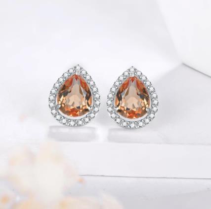 Pear Shaped Small Earrings 925 Sterling Silver Gold Plated Women's Earrings