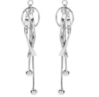 Metal Tassel 925 Sterling Silver Gold Plated Elegant Women's Earrings