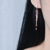 Metal Tassel 925 Sterling Silver Gold Plated Elegant Women's Earrings