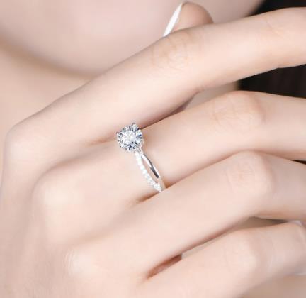 Wholesale D Color 6-5mm 1CT Moissanite Ring for Women Gift Birthday Present