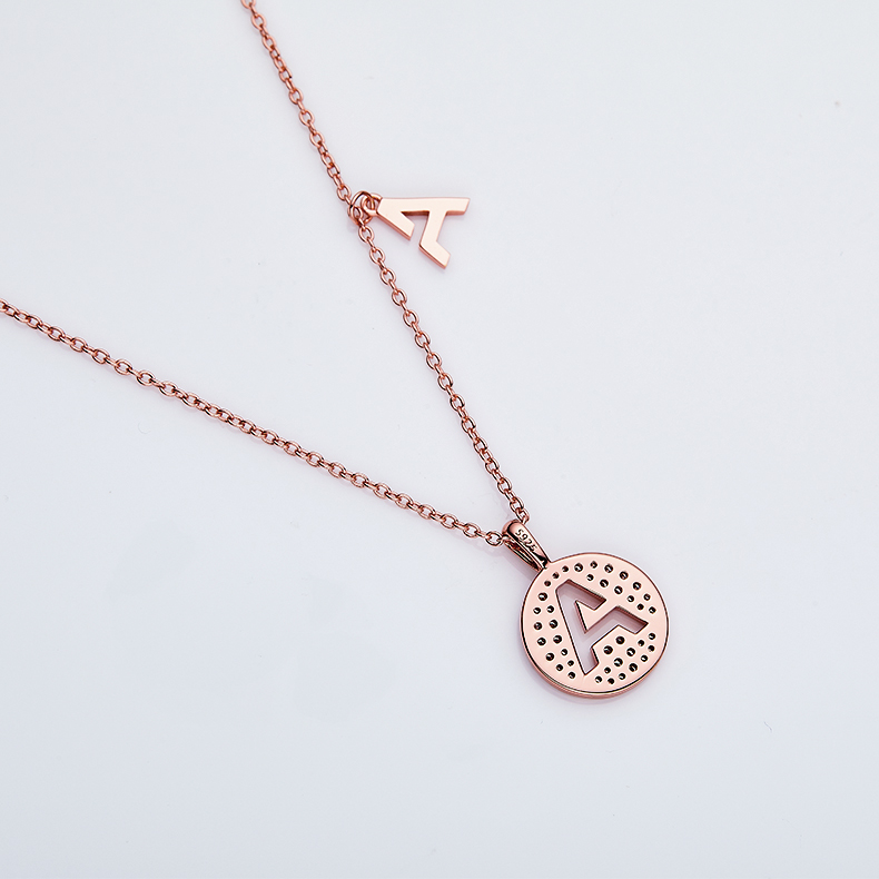 Alphabetic series A Lovely Rose Gold Necklace