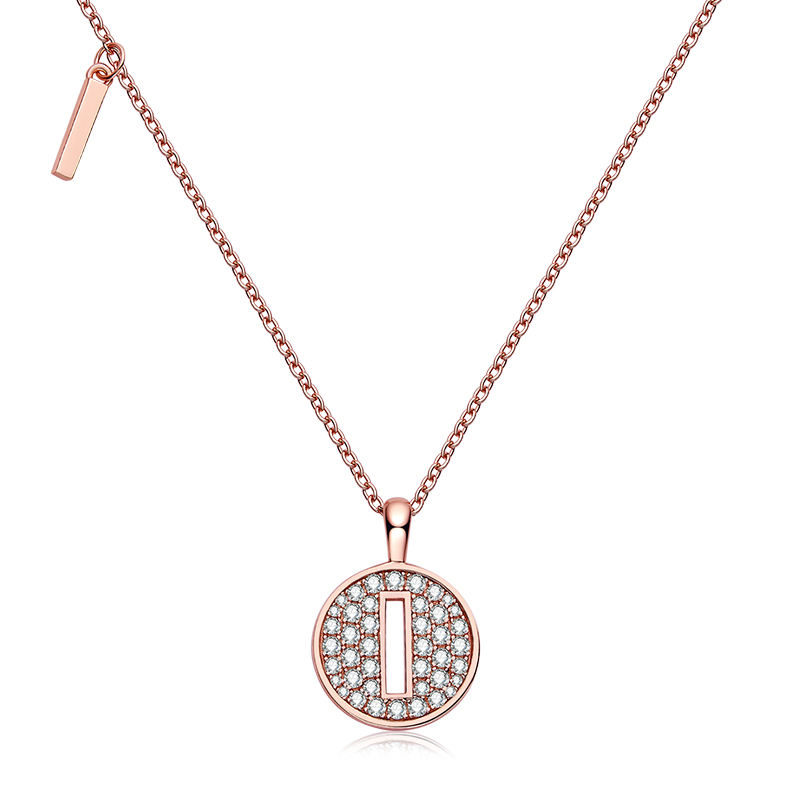 Alphabetic series I Lovely Rose Gold Necklace