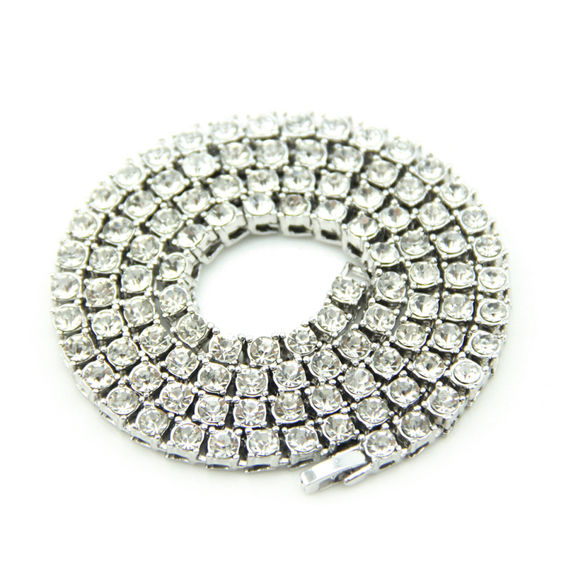 Hip Hop Single Row Rhinestone Alloy Pendant