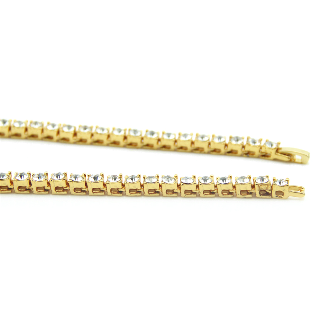 Hip Hop Single Row Rhinestone Alloy Necklace