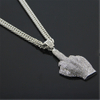 Hip Hop Satire Silver Color Necklace Moissanite Pendant